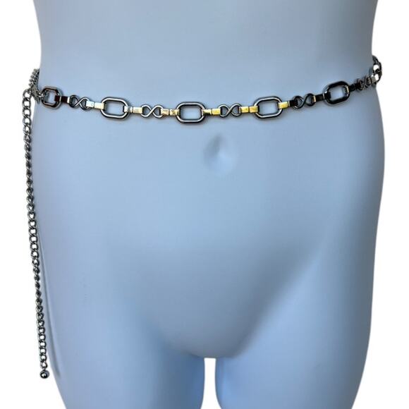 Silver Tone Adjustable Metal Chain Belt - Fits up to 40 inch Waist - Picture 9 of 10